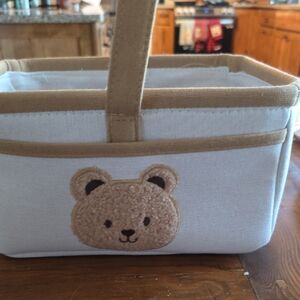 Cute Bear Canvas Diaper Caddy